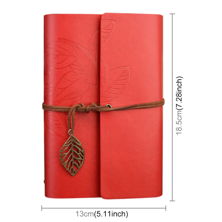 Creative Retro Autumn Leaves Pattern Loose-leaf Travel Diary Notebook, Size: M