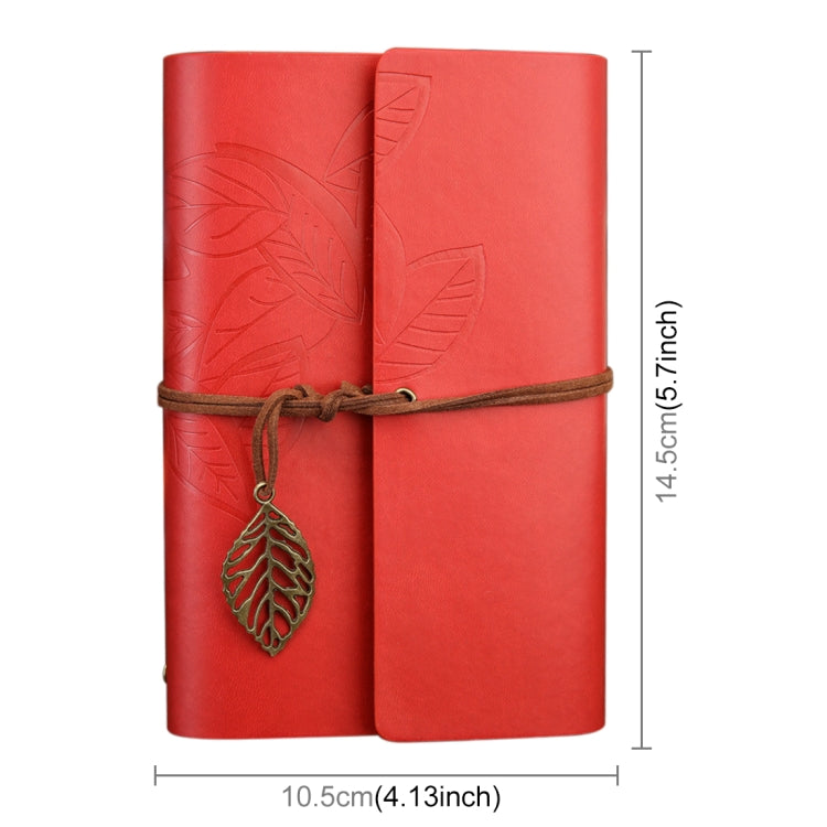 Creative Retro Autumn Leaves Pattern Loose-leaf Travel Diary Notebook, Size: S