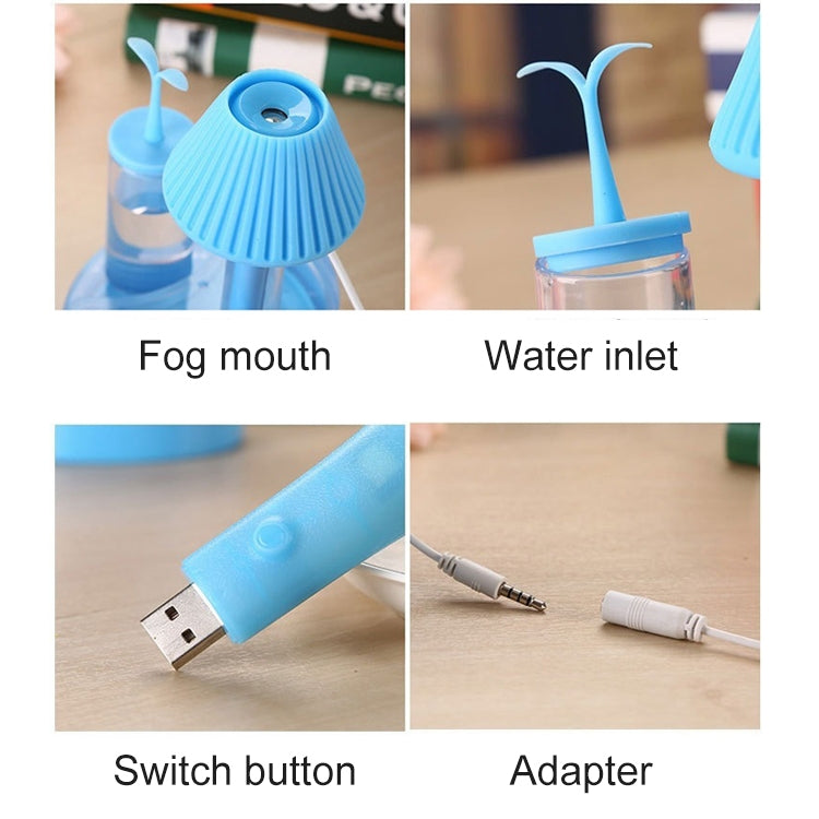 2W 2 in 1 Mushroom Shape USB Charging LED Night Light Ultrasonic Cold Fog Humidifier Built-in power adapter, Capacity: 250ml, DC 5V