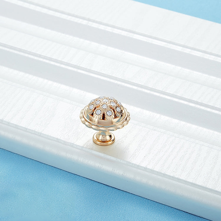 3 PCS 6292 Single Hole Gold Crystal Glass Diamond Drawer Cabinet Handle
