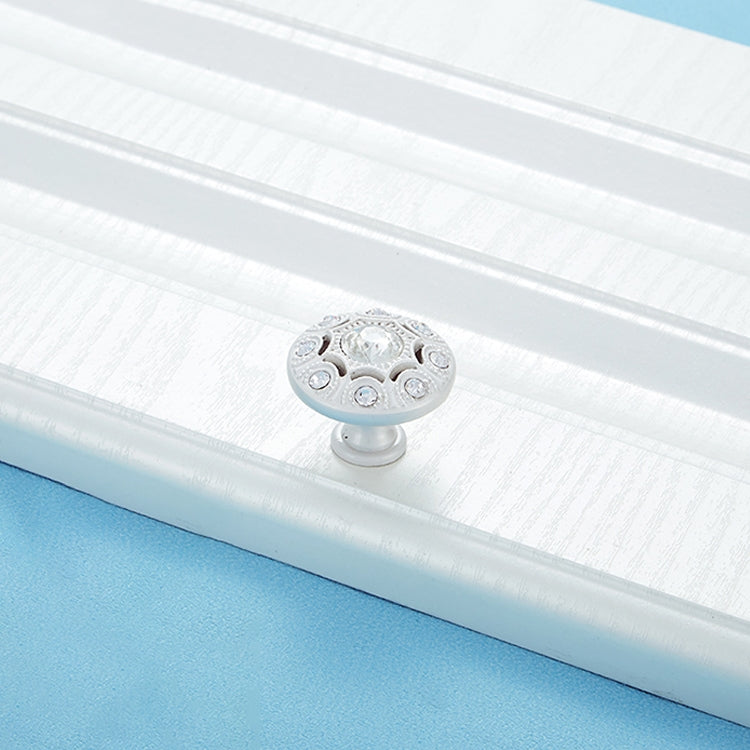 3 PCS 6293 Single Hole Silver Crystal Glass Diamond Drawer Cabinet Handle