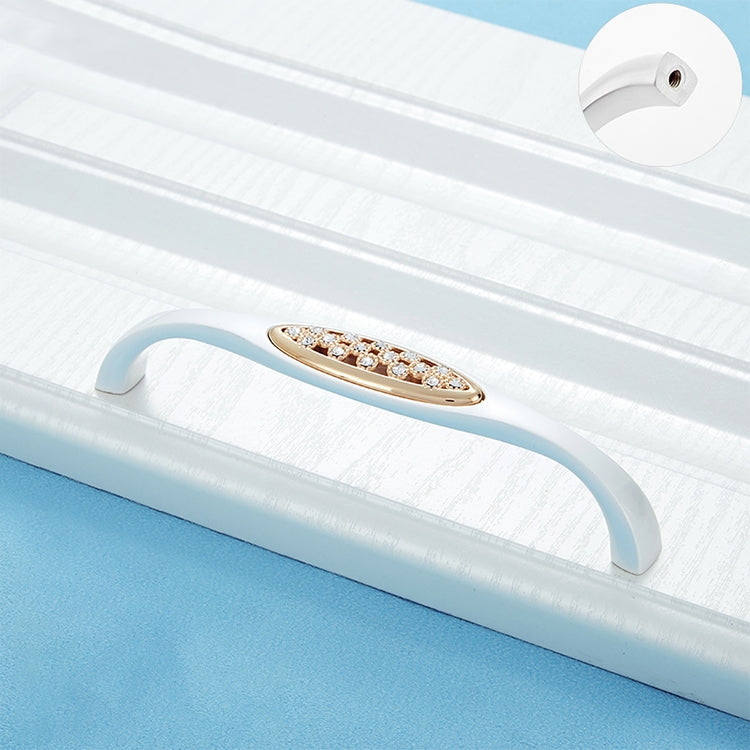 2 PCS 6550_128 Single Hole Silver Crystal Glass Diamond Drawer Cabinet Handle