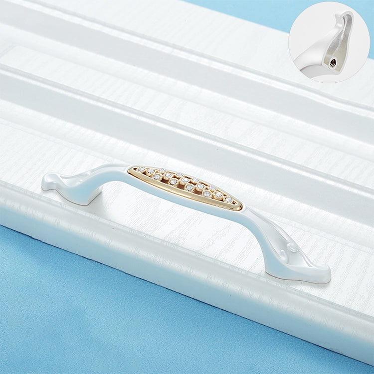 2 PCS 6551_96 Single Hole Silver Crystal Glass Diamond Drawer Cabinet Handle