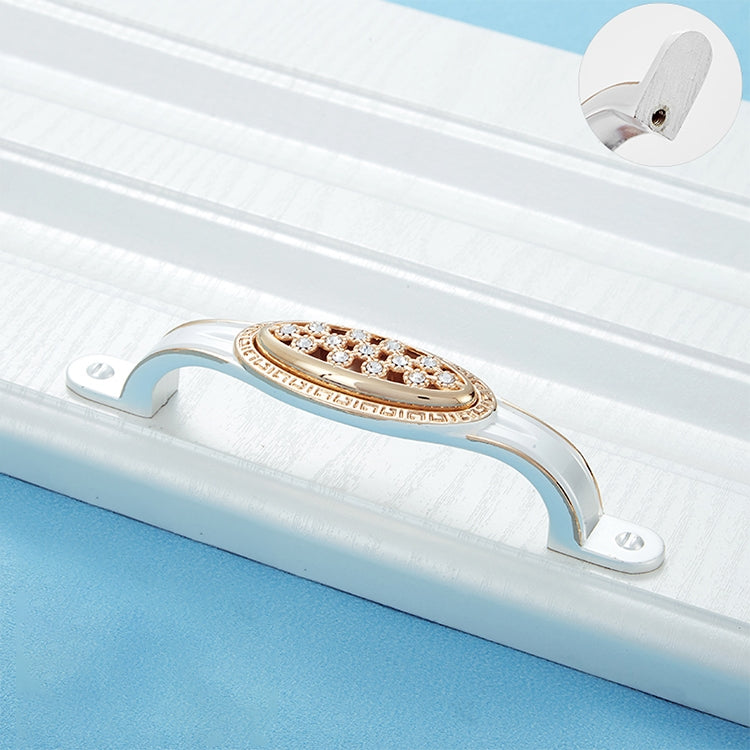 2 PCS 6552_96 Single Hole Silver Crystal Glass Diamond Drawer Cabinet Handle