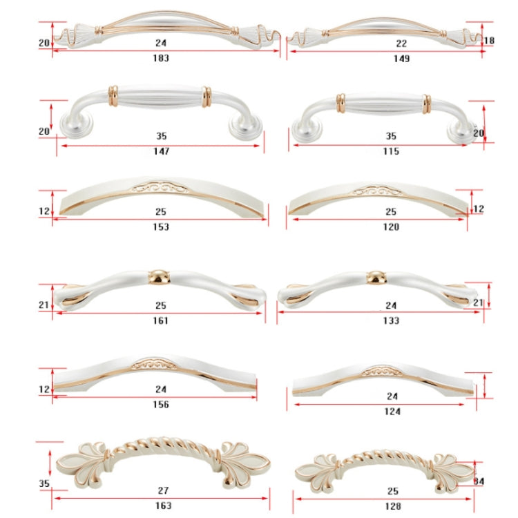 5 PCS 6541-128 Gold + Silver Drawer Cabinet Handle