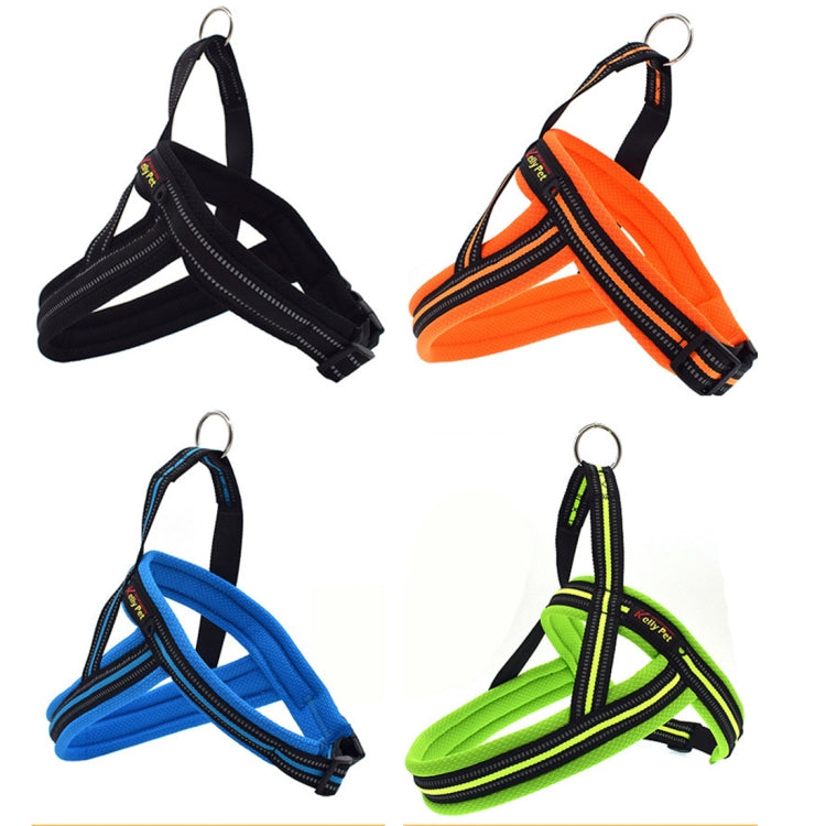 Pet Dogs A7 Reflective Polyester Chest Harness Lead Leash Traction Big Dogs Safety Chain Rope Collar, Size: L, 2.5*68*84cm