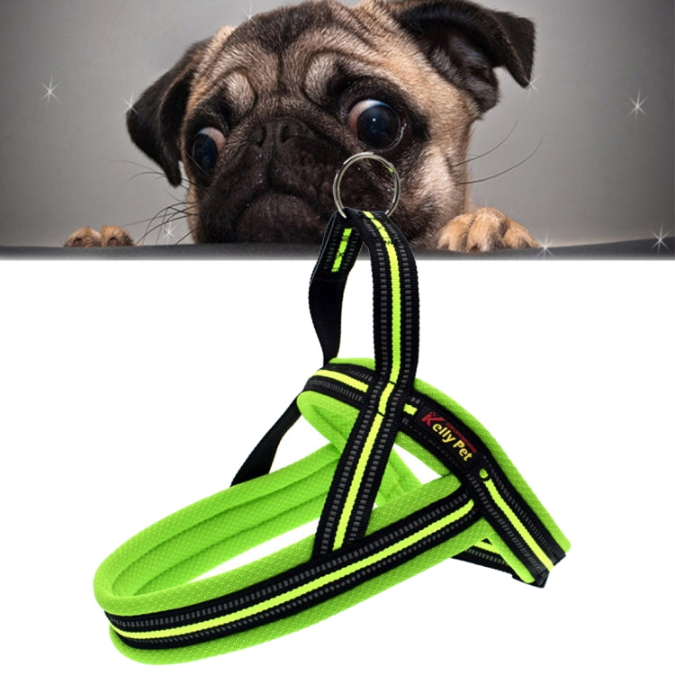 Pet Dogs A7 Reflective Polyester Chest Harness Lead Leash Traction Big Dogs Safety Chain Rope Collar, Size: S, 2.0*50*62cm