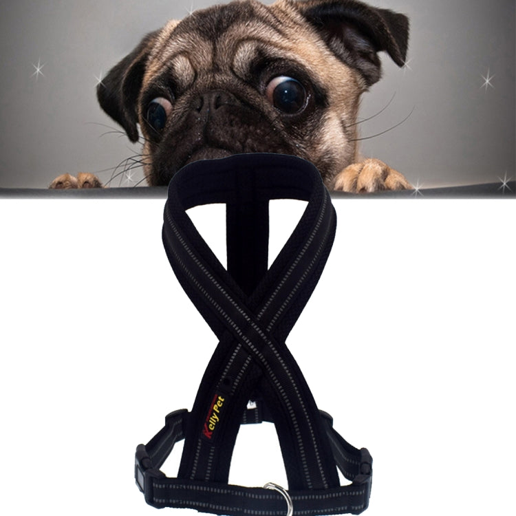 Pet Dogs Nylon Reflective Breathable Comfortable X6 Chest Harness Lead Leash, Width: 2.5cm, Adjustable Range: 60-80cm