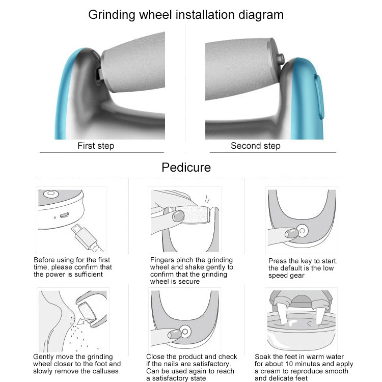 USB Charging Electronic Foot Grinder Dead Skin Foot Cocoon Removal Care Tool