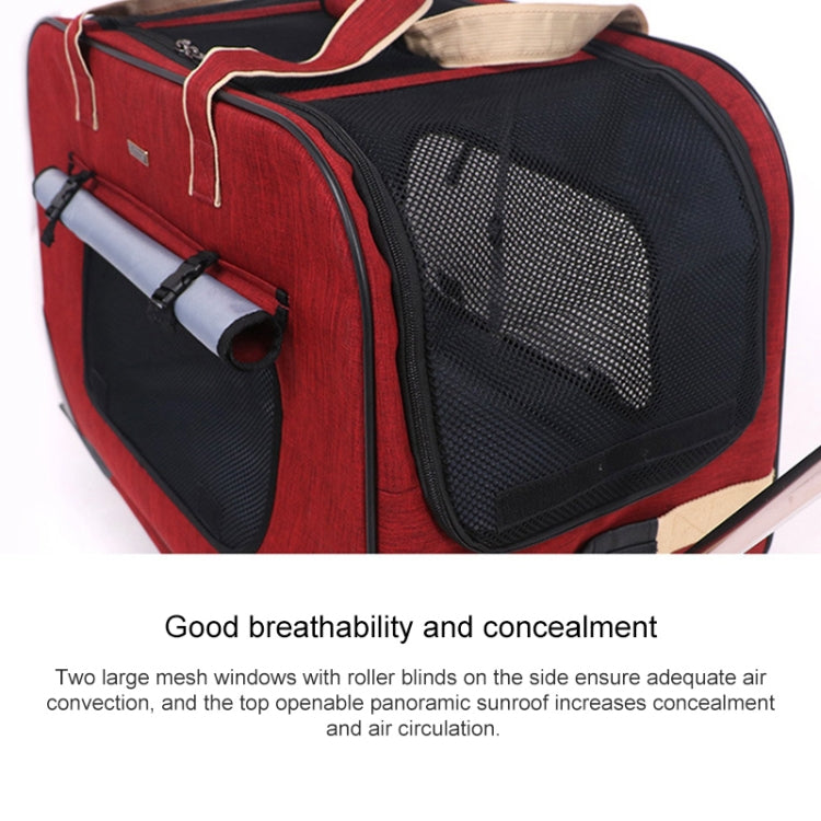 DODOPET Outdoor Portable Foldable Four Wheels Cat Dog Pet Carrier Bag Draw Bar Box