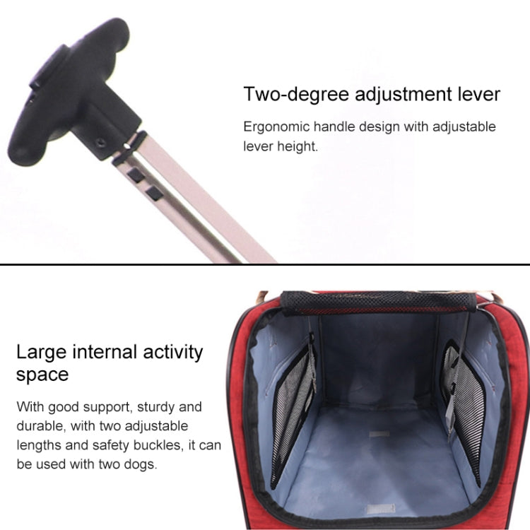 DODOPET Outdoor Portable Foldable Four Wheels Cat Dog Pet Carrier Bag Draw Bar Box