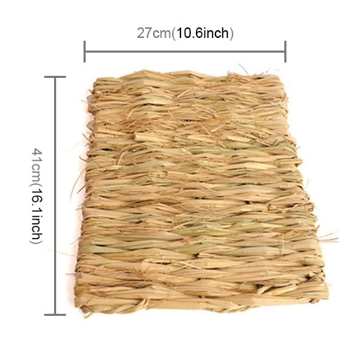 Pet Natural Hand Made Woven Straw Mat Rabbit Guinea Pig Grass Mat, Large, Size:41*27cm