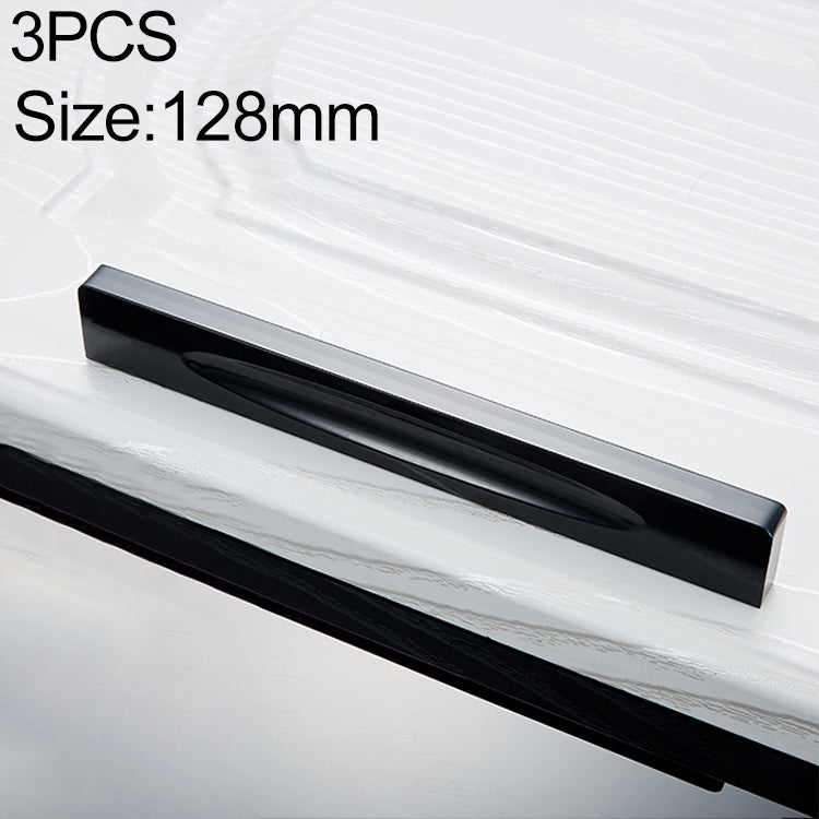 3 PCS 2058_128 Space Aluminum Closet Cabinet Handle (Black)