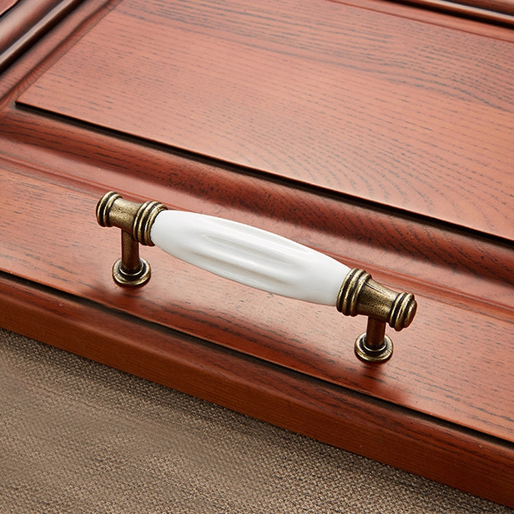 5 PCS 5001_96 Fine Gold Octagonal White Ceramics Hardware Cabinet Handle