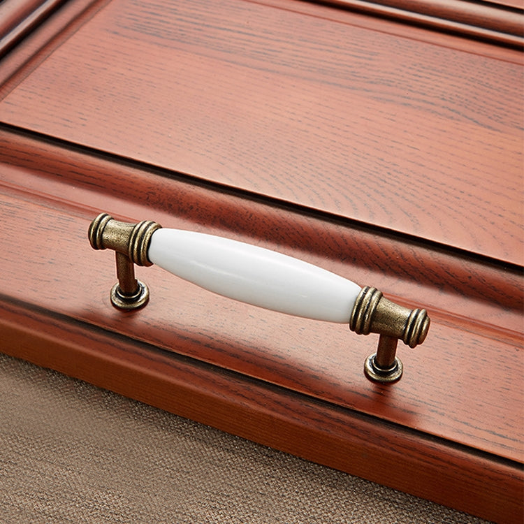 5 PCS 5001_96 Fine Gold White Ceramics Hardware Cabinet Handle