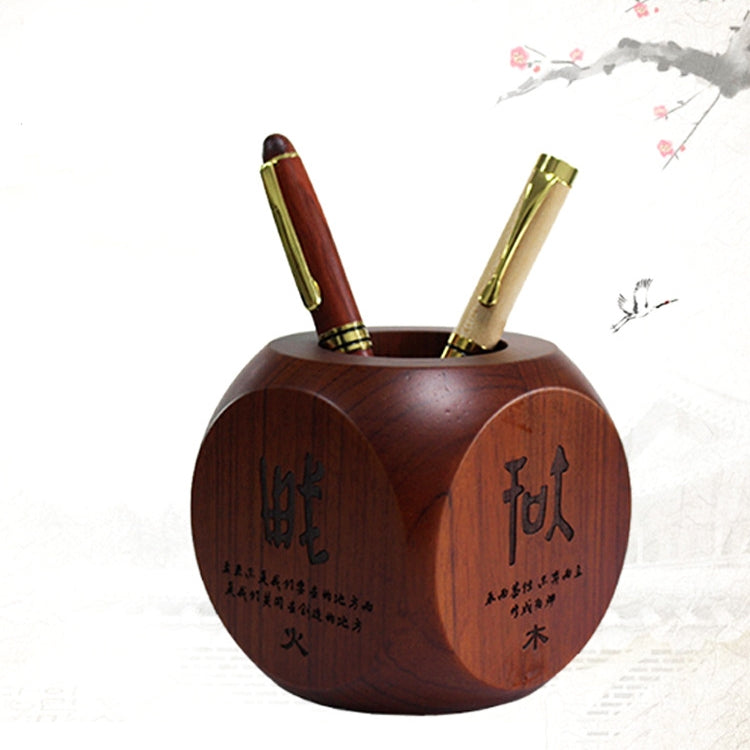 Solid Wood Business Office Artware Rosewood Pen Container,Size:7x7x7cm