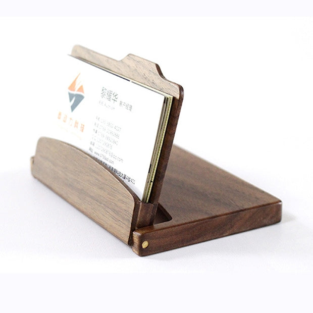 Business Wooden Walnut Card Holder Flip Credit Card ID Case Holder