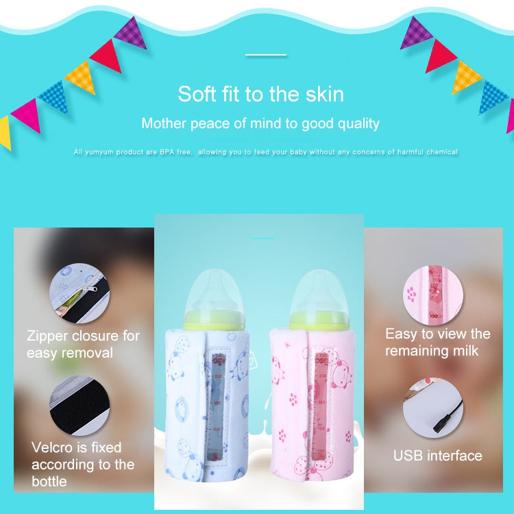 Visible Window Baby Milk Bottle Warmer Winter Constant Temperature Heating USB Portable Insulation Bag