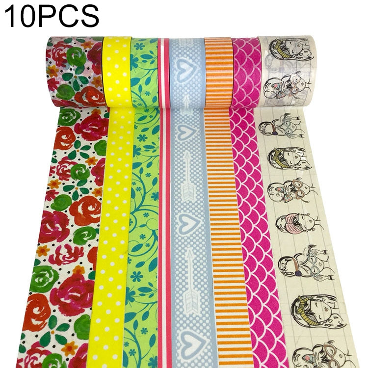 10 PCS Y Series Hand Can Tear Cartoon Christmas Day DIY Decorative Stationery Paper Hand  Paper Color and Paper Tape