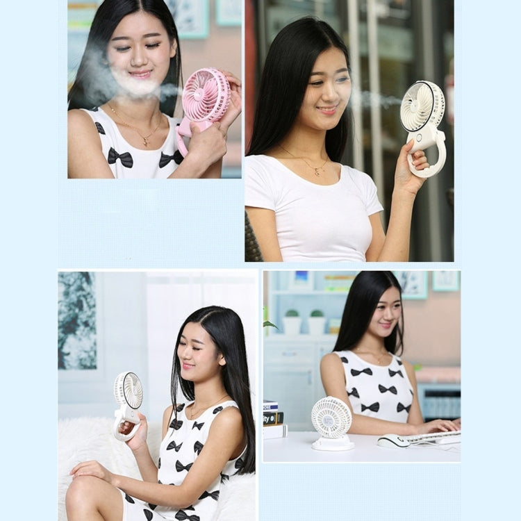 2 in 1 Mini Rechargeable Replenishment Humidifier Fan with Holder & Portable Handle, without Battery(Blue)