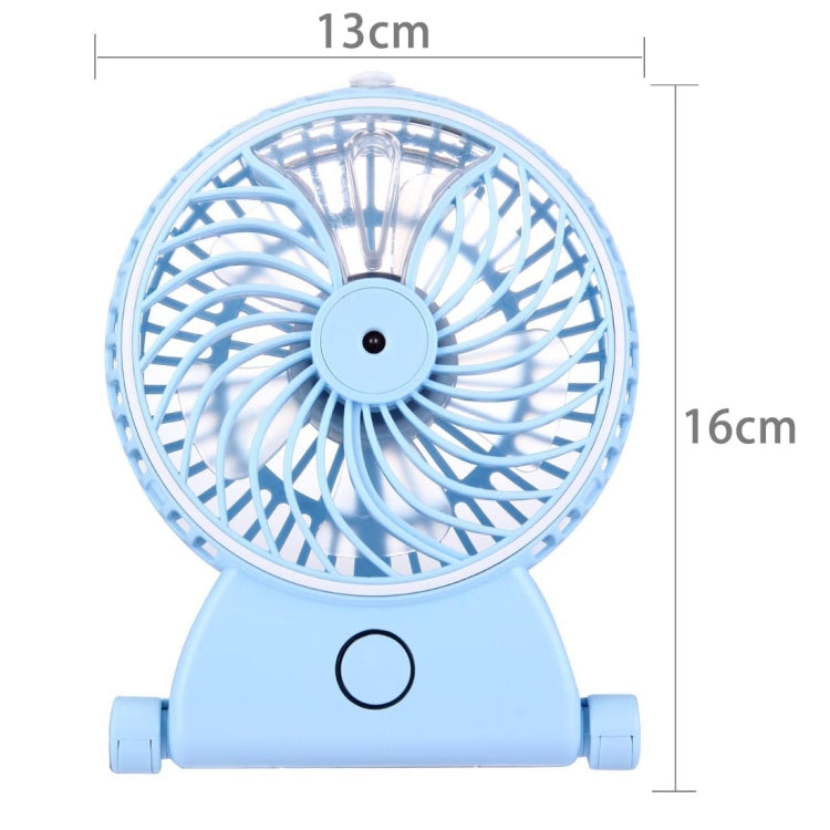 2 in 1 Mini Rechargeable Replenishment Humidifier Fan with Holder & Portable Handle, without Battery(Blue)