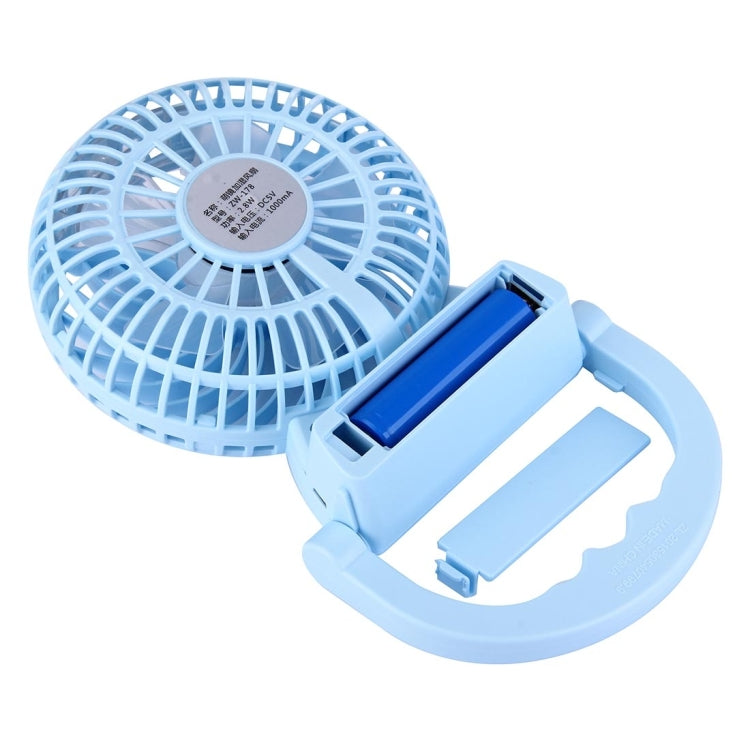 2 in 1 Mini Rechargeable Replenishment Humidifier Fan with Holder & Portable Handle, without Battery(Blue)