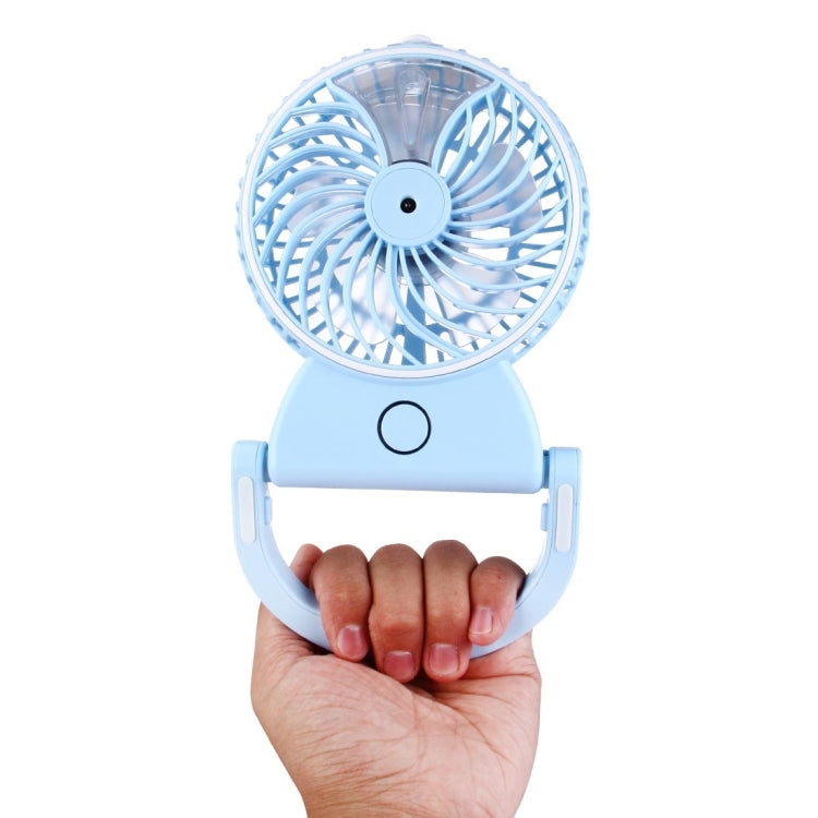 2 in 1 Mini Rechargeable Replenishment Humidifier Fan with Holder & Portable Handle, without Battery(Blue)