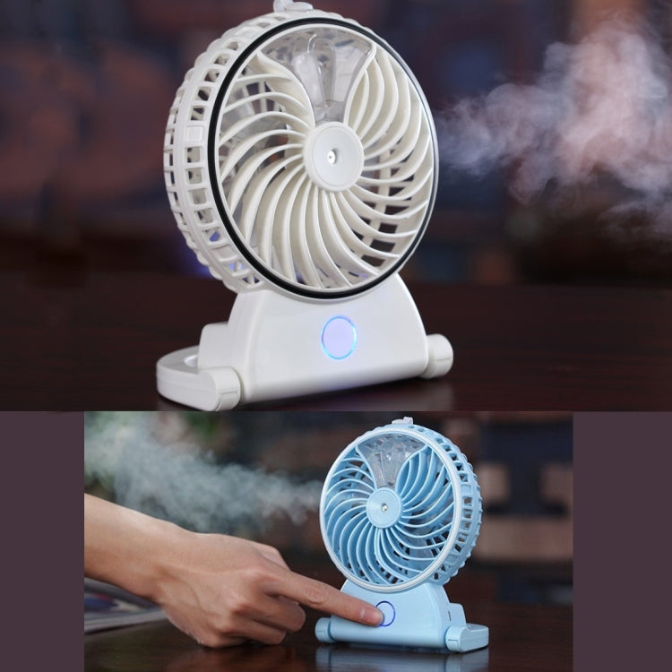 2 in 1 Mini Rechargeable Replenishment Humidifier Fan with Holder & Portable Handle, without Battery(Blue)