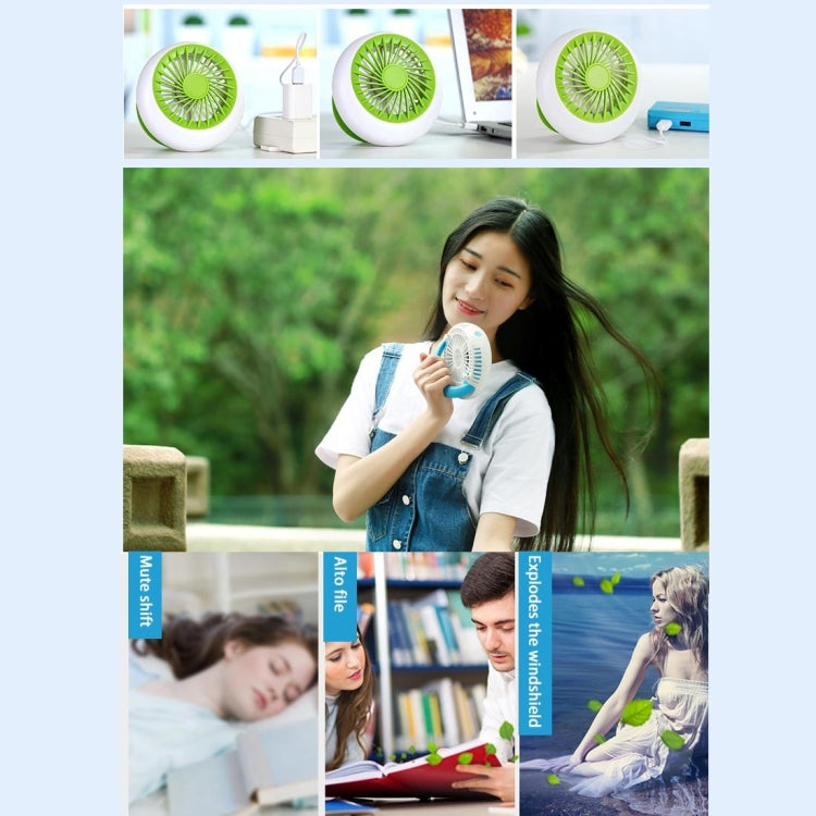 Tian Yan Mini USB Ultra-quiet Rechargeable Fans with Hidden Holder(Blue)