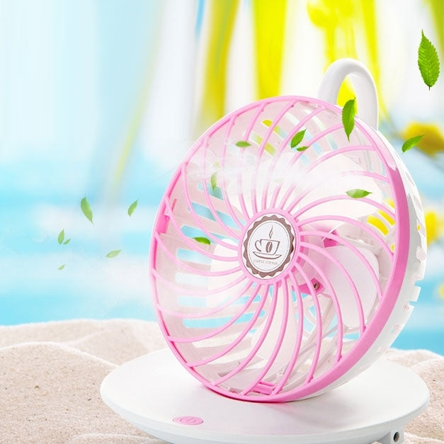 Coffee Cup Mini USB Ultra-quiet 90 Degree Hanging Portable Desktop Fans