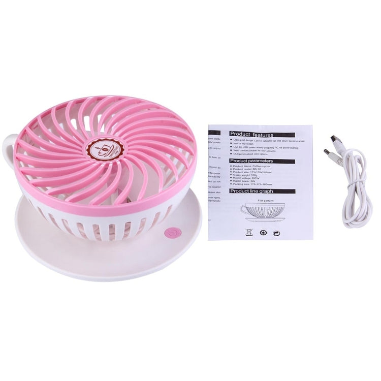 Coffee Cup Mini USB Ultra-quiet 90 Degree Hanging Portable Desktop Fans