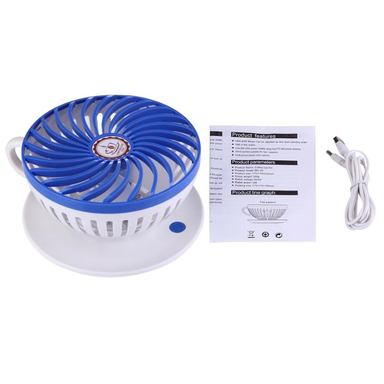 Coffee Cup Mini USB Ultra-quiet 90 Degree Hanging Portable Desktop Fans