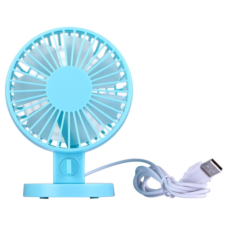 Mini USB Dual-layer blades Ultra-quiet Portable Desktop Fans(Blue)