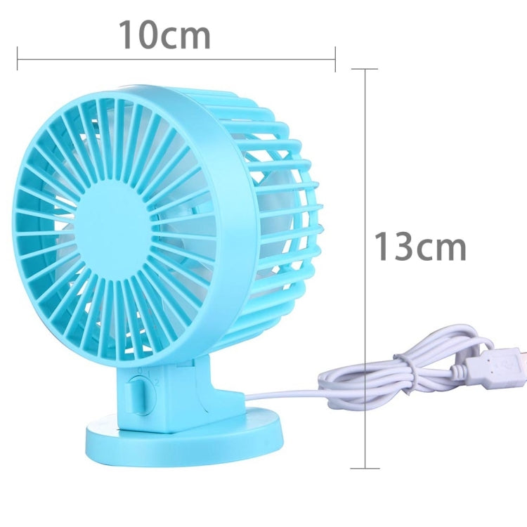 Mini USB Dual-layer blades Ultra-quiet Portable Desktop Fans(Blue)