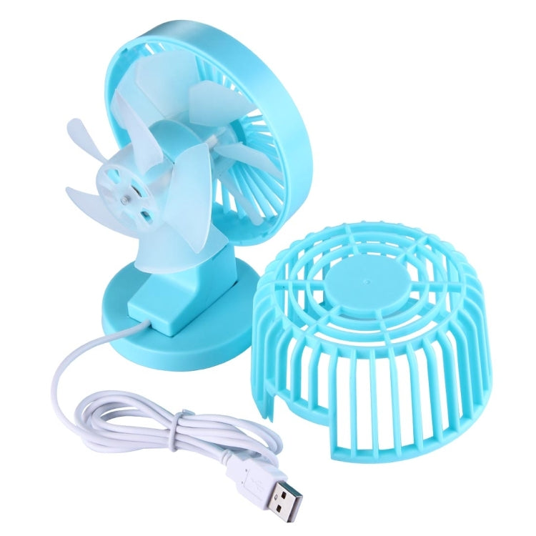 Mini USB Dual-layer blades Ultra-quiet Portable Desktop Fans(Blue)