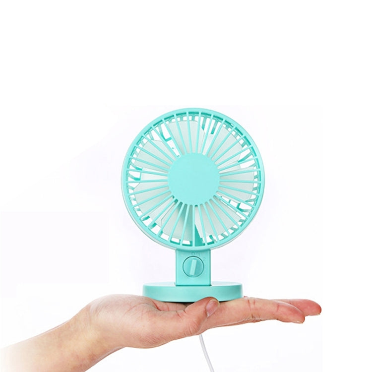 Mini USB Dual-layer blades Ultra-quiet Portable Desktop Fans(Blue)