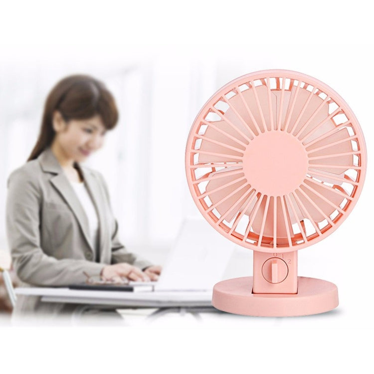 Mini USB Dual-layer blades Ultra-quiet Portable Desktop Fans(Blue)