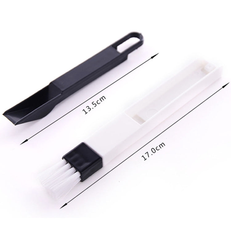 2 PCS Multipurpose 2-in-1 Detachable Window Door Track Groove Corner Keyboard Slot Cleaning Brush with Dustpan, Random Color Delivery