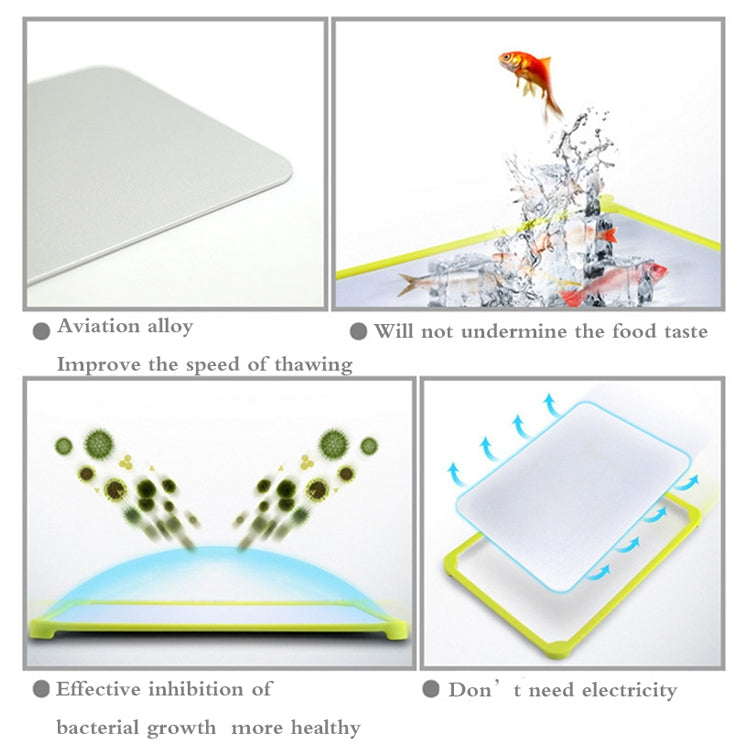 Kitchen Tool Rapid Defrosting Tray Thawing Plate Frozen Food Defrost Without Electricity, Size: 11.81*8.46 inch(Silver)