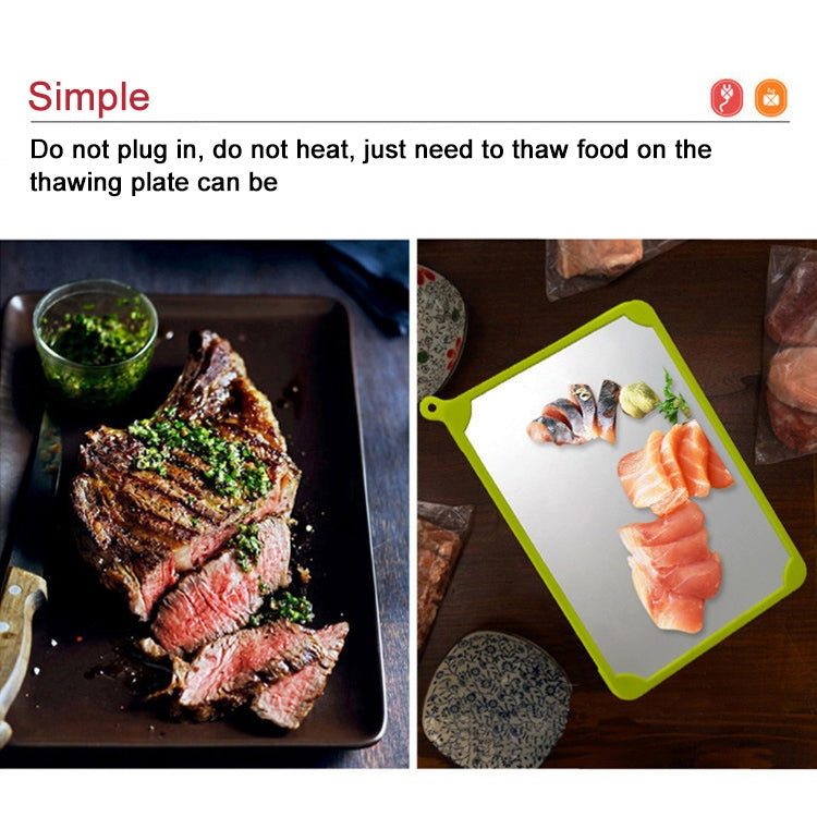 Kitchen Tool Rapid Defrosting Tray Thawing Plate Frozen Food Defrost Without Electricity, Size: 11.81*8.46 inch(Silver)