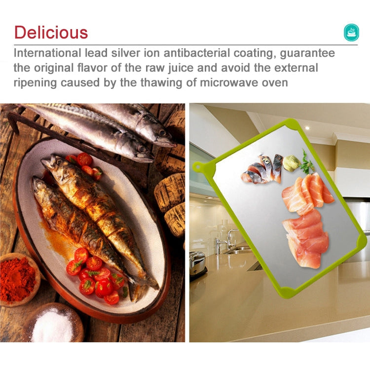 Kitchen Tool Rapid Defrosting Tray Thawing Plate Frozen Food Defrost Without Electricity, Size: 11.81*8.46 inch(Silver)