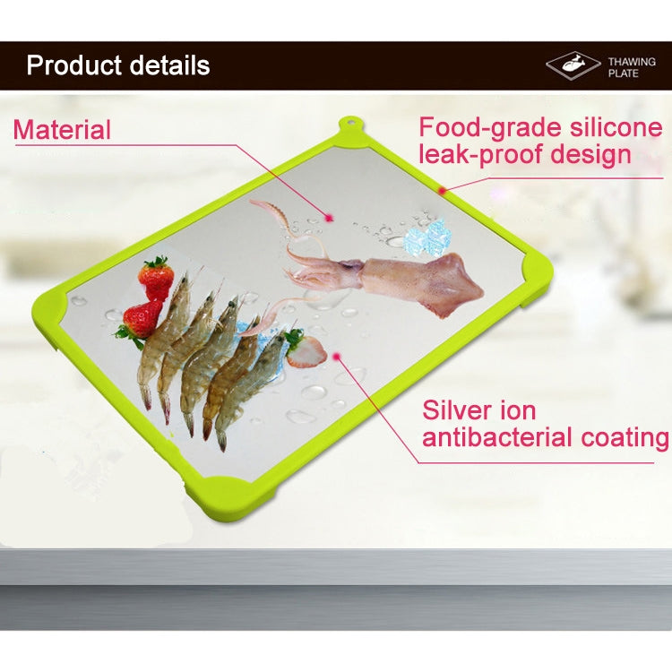Kitchen Tool Rapid Defrosting Tray Thawing Plate Frozen Food Defrost Without Electricity, Size: 11.81*8.46 inch(Silver)