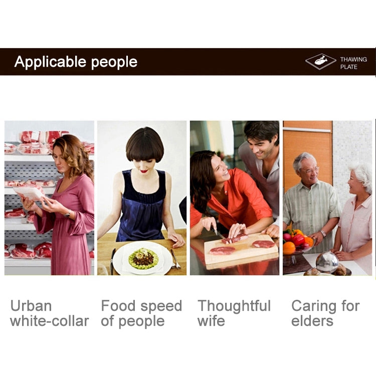 Kitchen Tool Rapid Defrosting Tray Thawing Plate Frozen Food Defrost Without Electricity, Size: 11.81*8.46 inch(Silver)