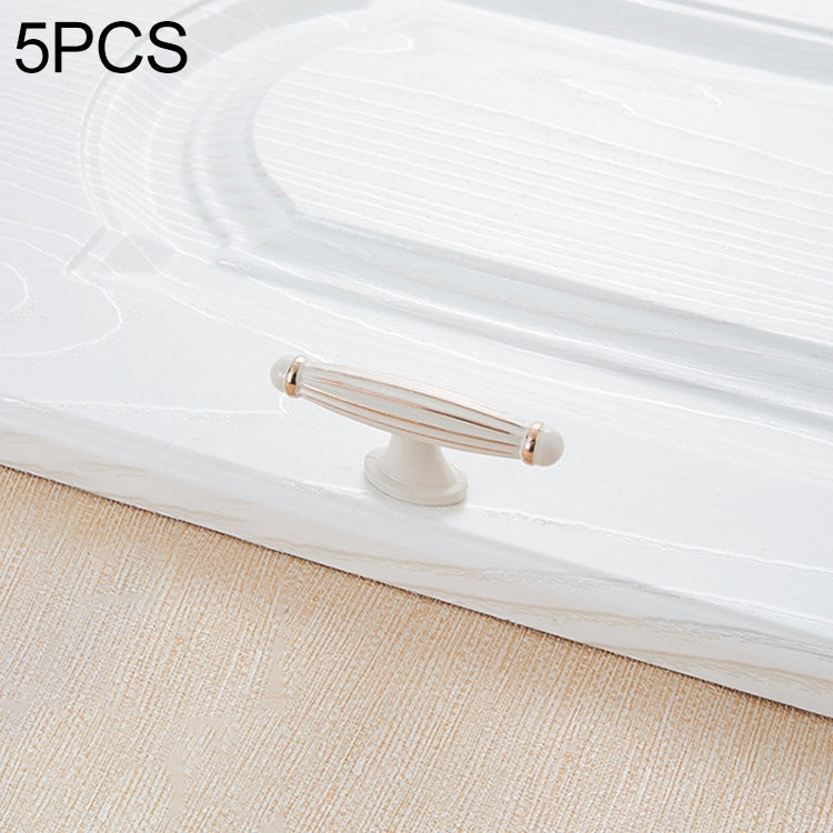 5 PCS 6064 Single Hole Ivory Cabinet Wardrobe Handle