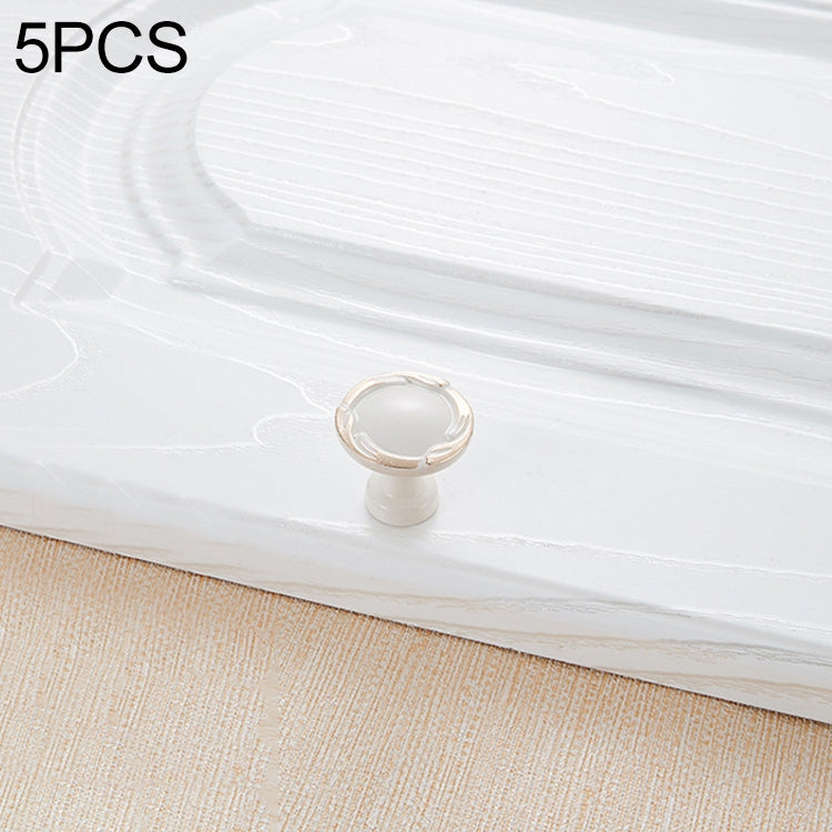 5 PCS 6510 Single Hole Ivory Cabinet Wardrobe Handle