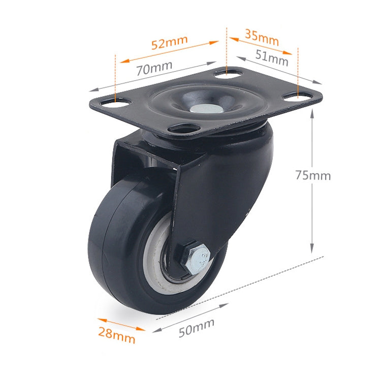 2 PCS 2 inch Furniture Cabinet Coffee Table Silent Universal Wheel