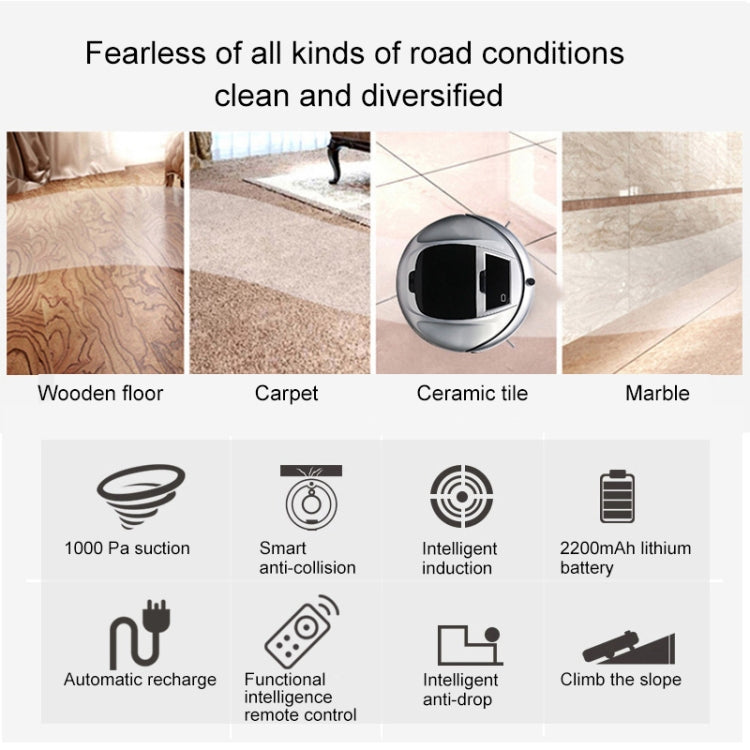 FD-3RSW(IIA)CS 1000Pa Large Suction Smart Household Vacuum Cleaner Clean Robot with Remote Control