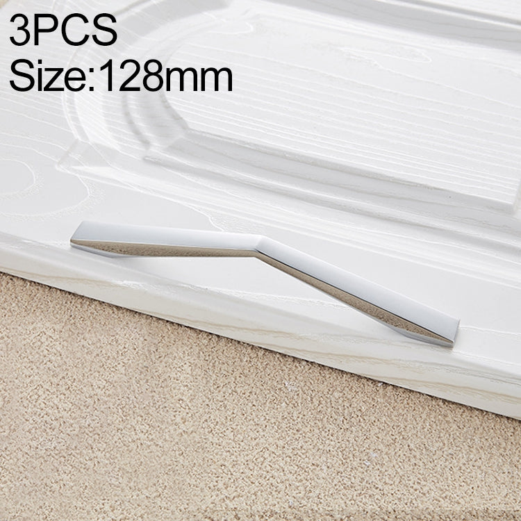 3 PCS 4068_128 Bright Chrome Zinc Alloy Polished Bathroom Cabinet Handle