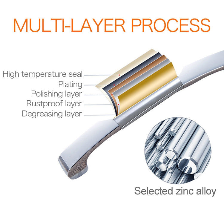 5 PCS 4076_96 Bright Chrome Zinc Alloy Polished Bathroom Cabinet Handle