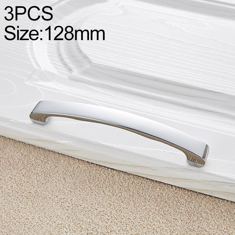 3 PCS 4076_128 Bright Chrome Zinc Alloy Polished Bathroom Cabinet Handle